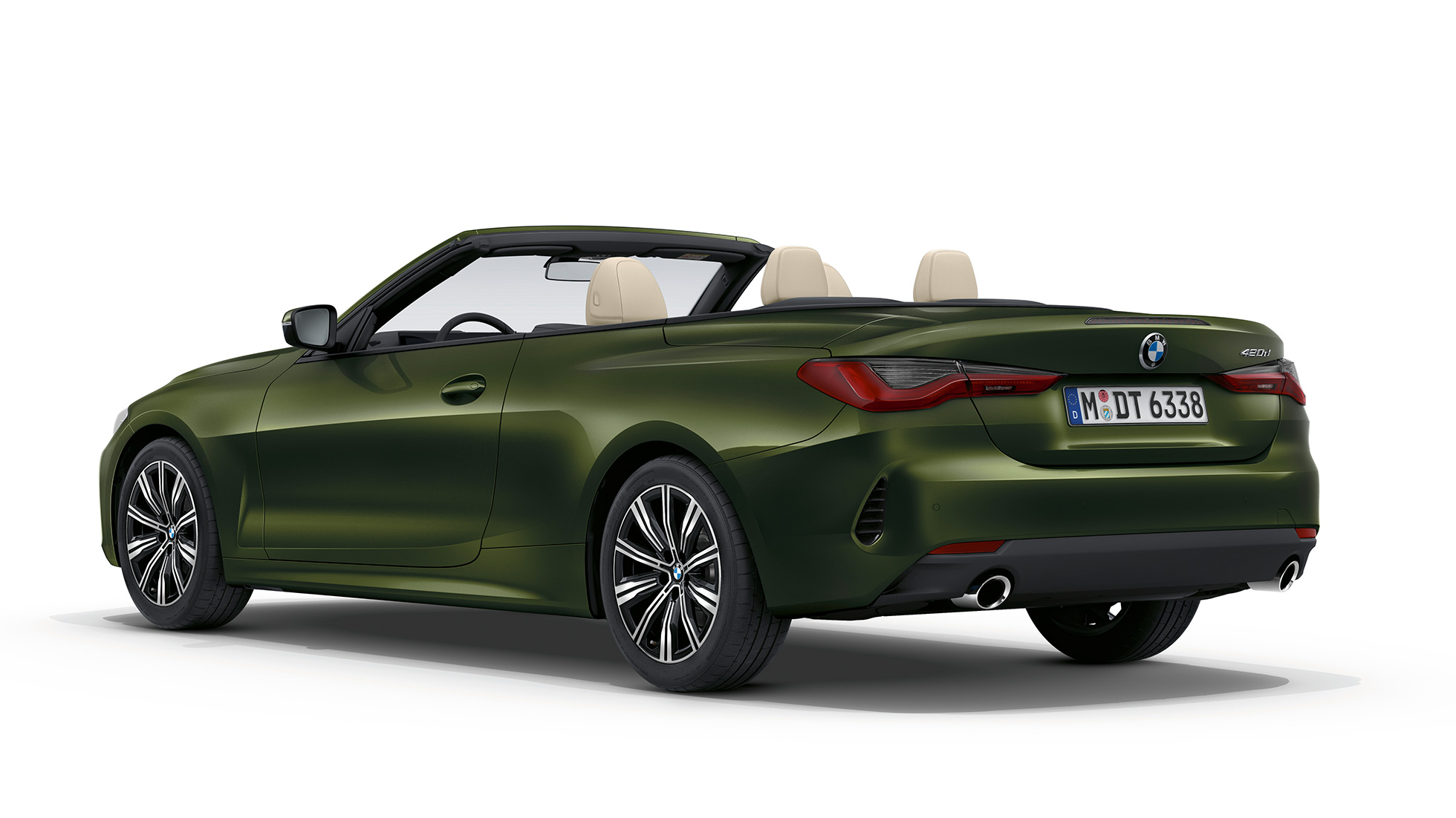 BMW 4 Series Convertible G23 2020 base model Bluestone metallic three-quarter rear view