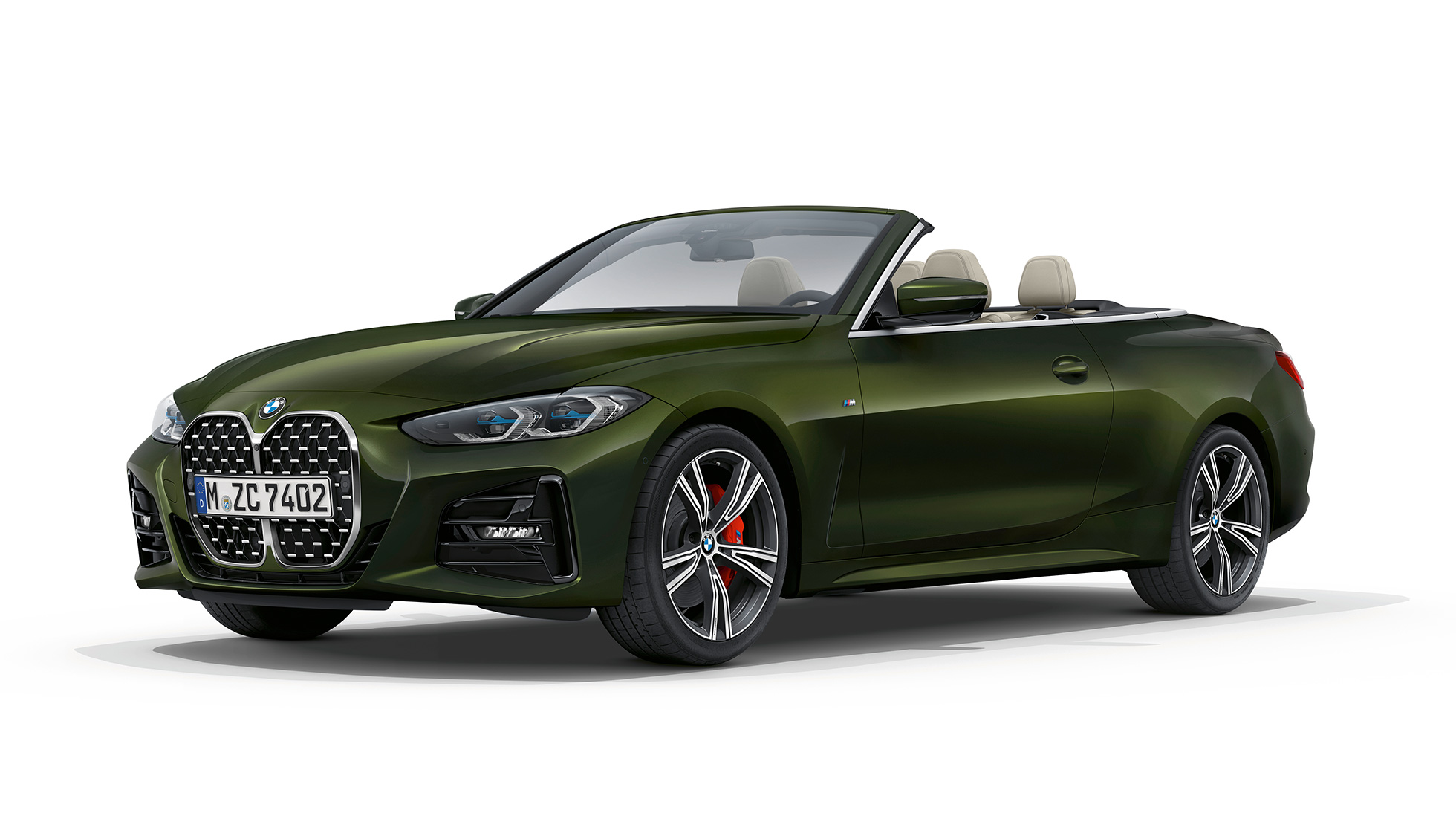 BMW 4 Series Convertible G23 2020 Model M Sport Sanremo Green metallic three-quarter front view