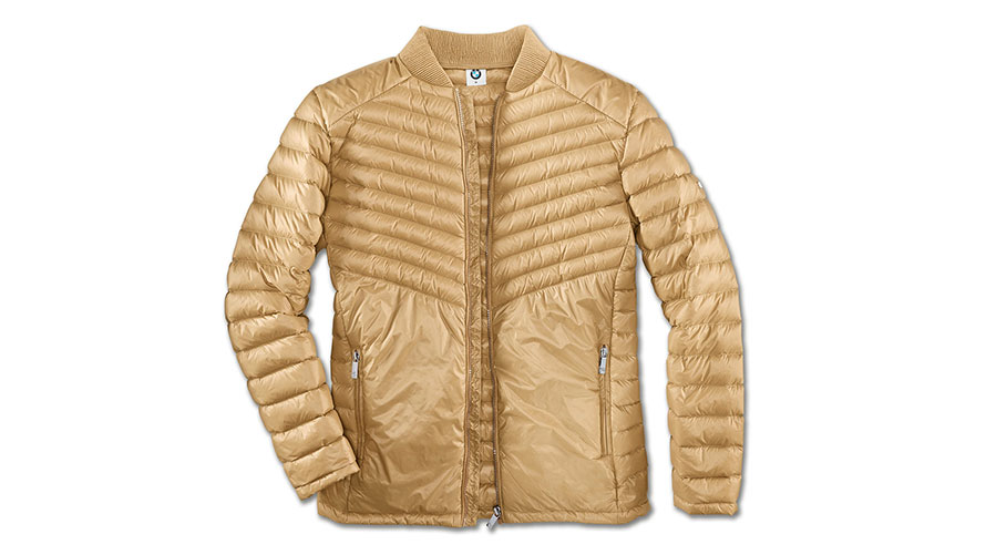 The product picture shows the BMW Soft Down Jacket for men.